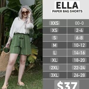 LuLaRoe Ella Black Paper Bag Shorts NWT Size  3XL